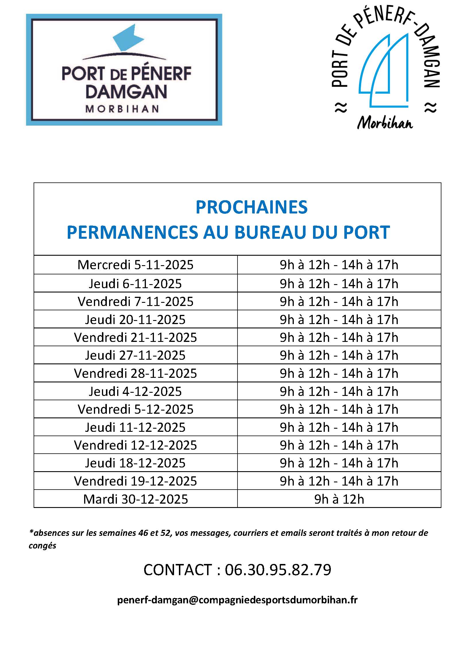 ouverture NOVEMBRE - DECEMBRE 2025